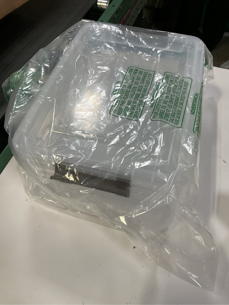 Condition photo showing Good Condition for Citylife 3 PCS Plastic Storage Bins with Latching Lids Portable Project Case Clear File Box Stackable Storage Containers for Organizing A4 Paper, Photo, Document, Scrapbook 5QT 3 PCS