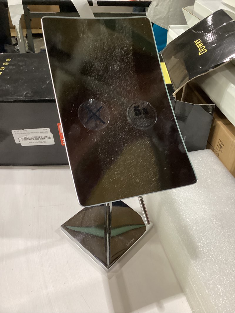 Condition photo showing Good Condition for dowry 5x tabletop magnifying makeup mirror adjustable rectangular vanity mirror for bedroom 304 stainless steel gifts for women wife mom teengirls polished chrome chrome-5x 13.8"l x 4.9"w