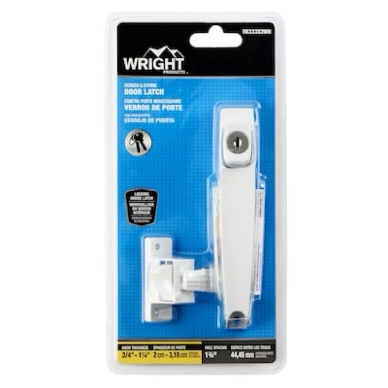 wright products gloss white lockable screen/storm door replacement handleset