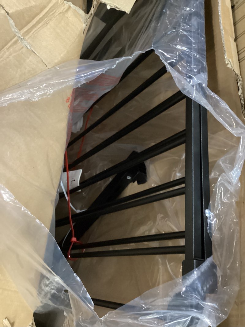 Condition photo showing As Is for cumbor 35.1–55" no bottom bar baby gate for stairs, 2-in-1 auto close dog gate indoor, hardware mounted wide pet gate for doorways with large walk thru door, child-proof safety gate for kids (black) black hardware mounted only (no bottom bar) 35.1"-55" w x 28" h