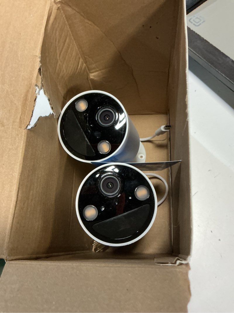 Condition photo showing As Is for tp-link tapo security camera 2pk (tc82): night vision, cloud storage, wi-fi, 2-way talk