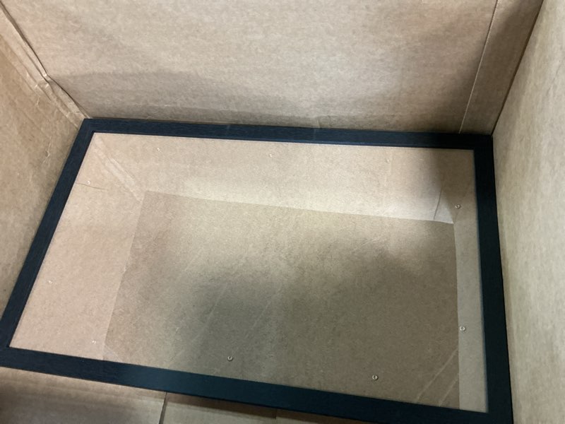 Condition photo showing As Is for a plus max 12x20 picture frame, black engineered wood frame for 12 x 20 inch picture poster photo, light weight 12 by 20 frame with wood-grain for wall - 1 pack/black/12 x20 black 12x20 1 pack