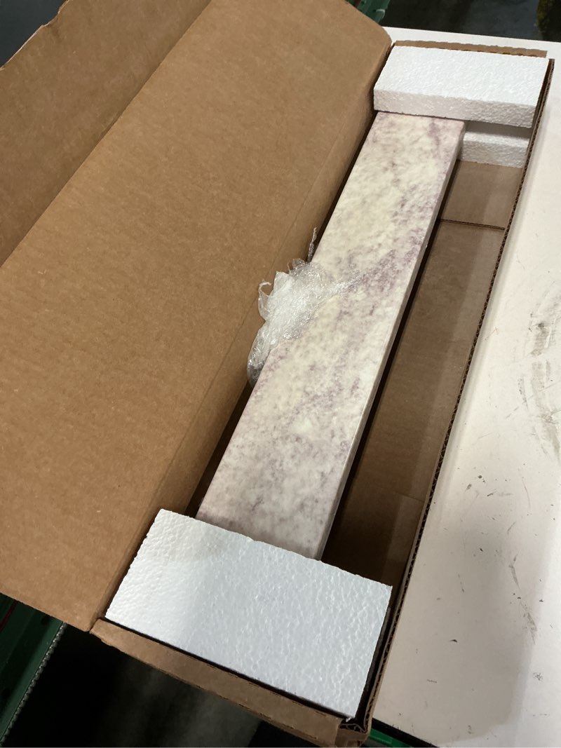 Condition photo showing As Is for style selections stone effects 3.5-in h x 22-in l solstice cultured marble bathroom side splash