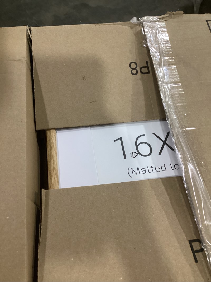 Condition photo showing Good Condition for 16x20 Picture Frame Natural Solid Oak Photo Frames with 11x14 Removable Mat Wall Hanging Large Handcrafted Frame with HD Plexiglass Wall and Tabletop Display Large Poster Frame