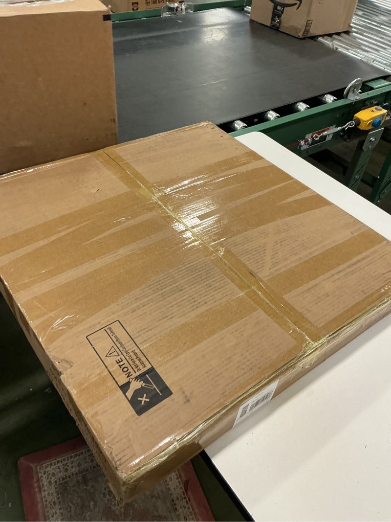 Condition photo showing New/Like New for Homeiju Bar Table and Chairs Set, Square Bar Table with 2 Stools, Space-Saving Dining Pub Set for 2, Perfect for Kitchen, Breakfast Nook, Living Room & Small Spaces (Rustic Brown)