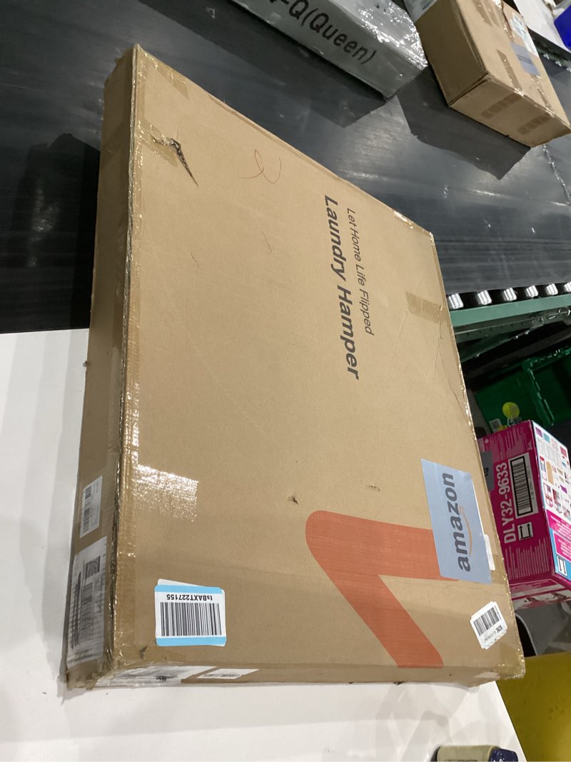 Condition photo showing New/Like New for WOWLIVE Laundry Basket with Wheels, 142L Hamper 3 Section with Lid, Dirty Clothes Hamper with Removable Bags, Large Capacity Iron-Made Organizer Laundry Sorter for Dorm, Black 142L(28.35 x 13 x 26.4 Inches) Black