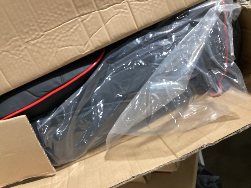 Condition photo showing Good Condition for Full Set Car Seat Covers for GMC Sierra 1500/2500/3500 Denali SLT AT4 AT4X Base Seat Covers 2008-2025, Waterproof Premium Nappa Leather Seat Protectors(Standard 5 Seats/Black&Red) Black&Red Standard 5 Seats