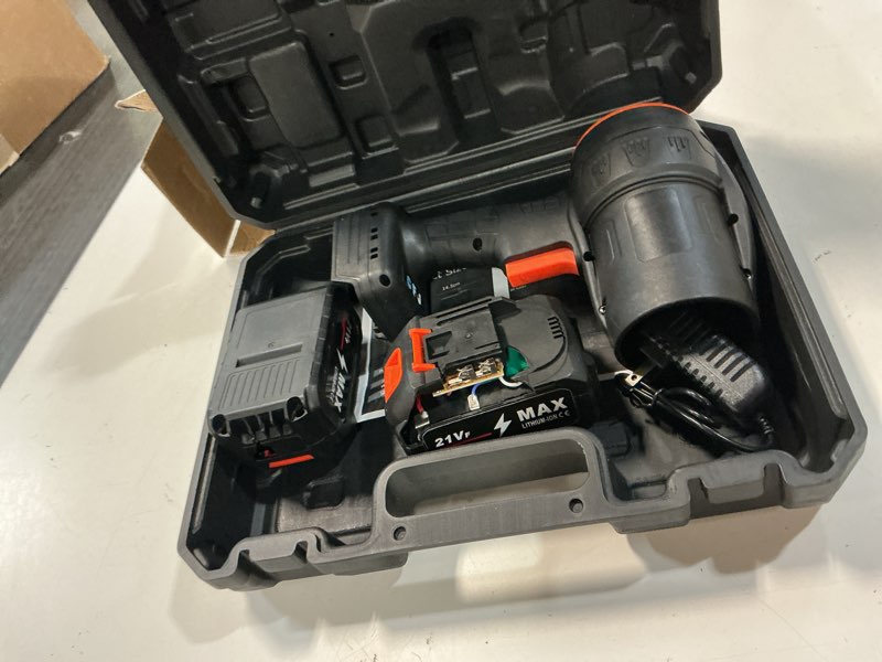 Condition photo showing As Is for handheld electric cordless leaf blower – 500,000rpm mini turbo jet blower with 2×4.0ah batteries & charger, lightweight for patio, lawn, garage cleaning (black)