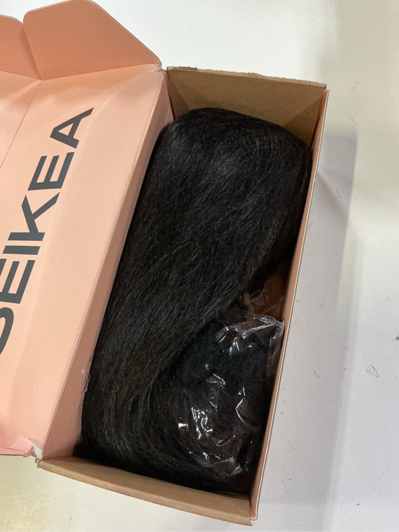 Condition photo showing New/Like New for seikea cheer ponytail hair piece, 100% super protein fiber straight cheerleader hairpiece lightweight silky smooth fluffy 18" ponytail extension for cheerleader competition, dance black brown
