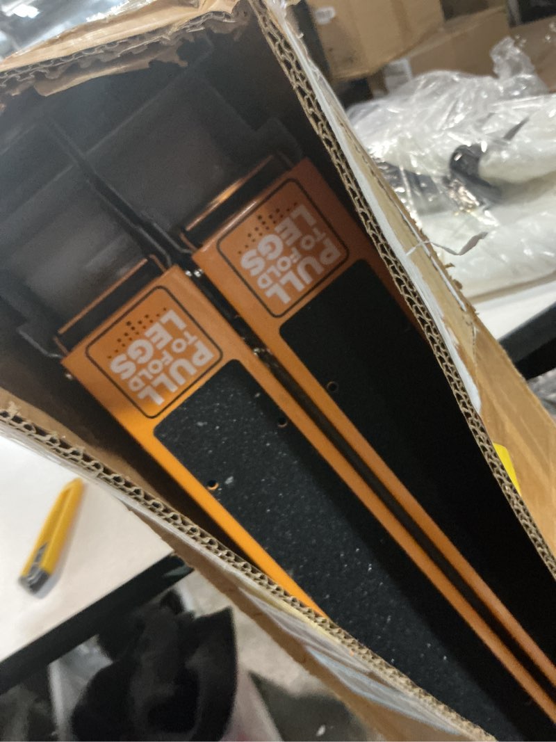 Condition photo showing Good Condition for Bora Portamate Speedhorse XT Sawhorse Pair- Two pack, 30-36 inch height adjustable Legs, Metal Top for 2x4, Heavy Duty Pro Bench Saw Horse for Contractors, Carpenters - PM-4550T,Orange