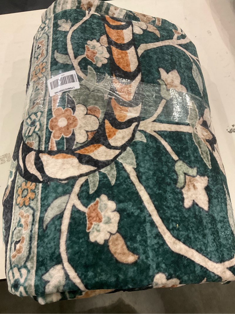 Condition photo showing As Is for Moynesa Tiger Washable Rugs, 8x10 Area Rugs for Living Room, Soft Large Vintage 8x10 Bedroom Green Rug, Botanical Non Slip Ultra Thin Floor Carpet for Dining Room Home Office 8' x 10' (Rectangular) Green