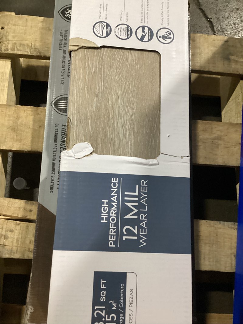 Condition photo showing As Is for procore plus dove tail oak 7-in wide x 5-mm thick waterproof interlocking luxury vinyl plank flooring (23.21-sq ft)