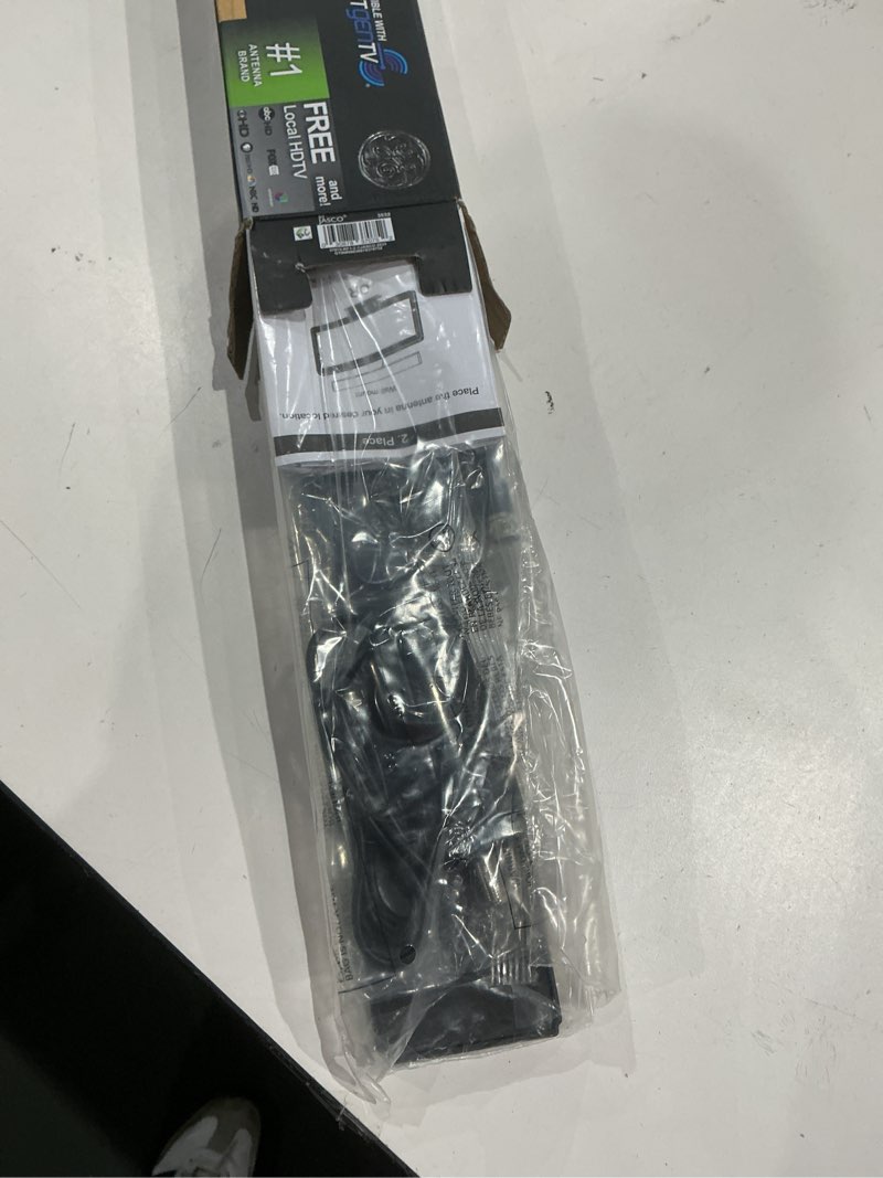 Condition photo showing Good Condition for ge hover amplified hd digital tv antenna, long range smart tv antenna, easy mount on top design, supports 4k 1080p hdtv vhf uhf, indoor amplified signal booster, 5ft coax hdtv cable/ac adapter, 37075 tv mount