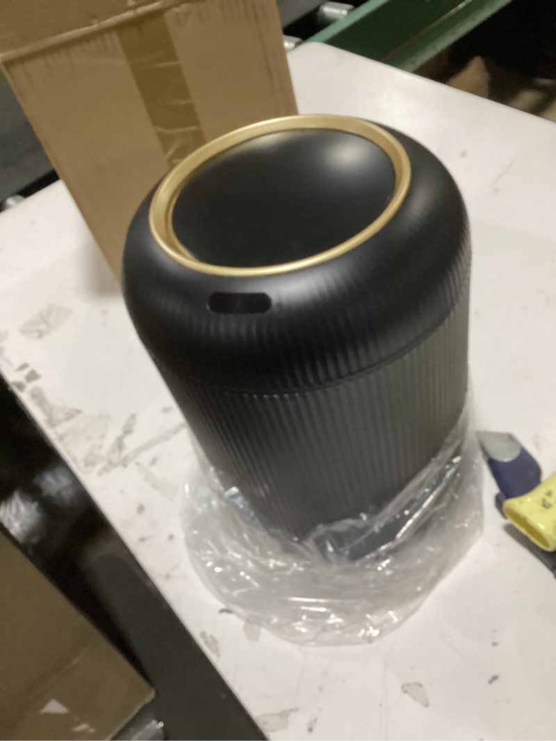 Condition photo showing New/Like New for uralfa motion sensor trash can with lid, 3 gallon / 11 l automatic bathroom trash can, touchless trash bin, smart plastic garbage can for bedroom, kitchen, living room, office, black black automatic