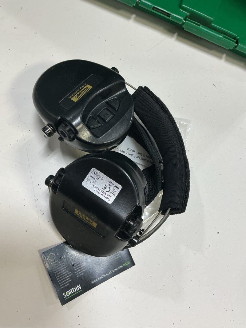 Condition photo showing As Is for sordin supreme pro x neckband safety ear muffs - perfect for helmets- foam ear seals snr: 25db - black - 76302-x-02