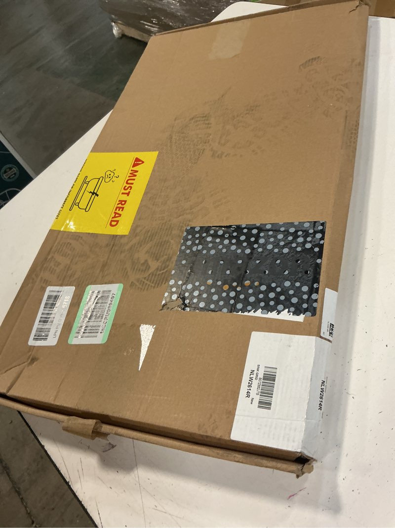 Condition photo showing New/Like New for serene valley sink protector grid 26-1/16" x 14-1/16", rear drain with corner radius 3-1/2", 304 stainless steel material nlw2614r