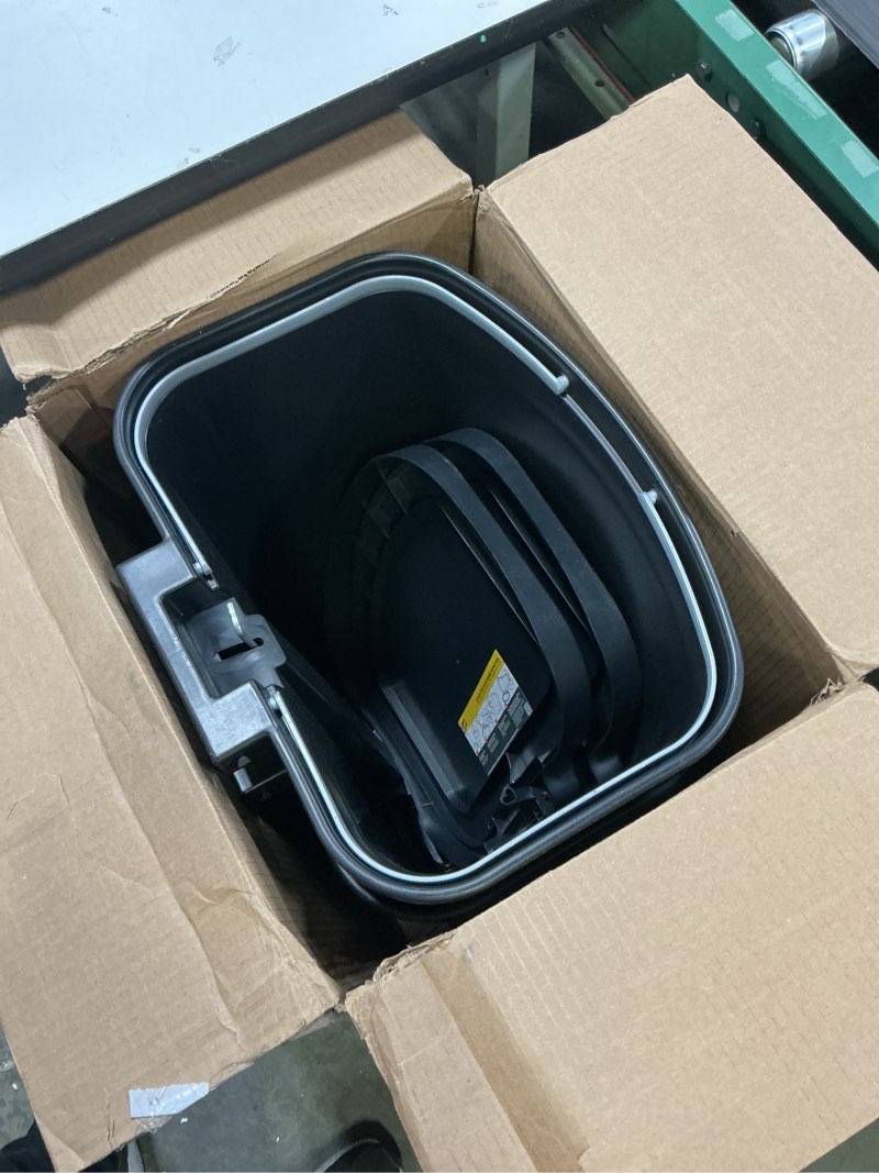 Condition photo showing As Is for Glad 13 Gallon Trash Can, 2 Pack | Plastic Kitchen Waste Bin with Odor Protection of Lid | Hands Free with Step On Foot Pedal and Garbage Bag Rings, Black, 2 Count