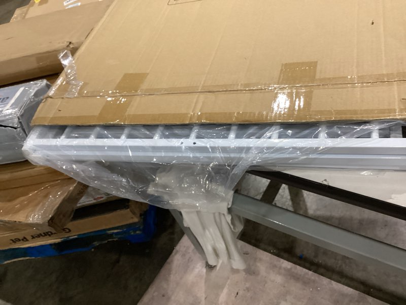 Condition photo showing Good Condition for item similar)))))no pawblems free standing short dog gate, 16.5'' tall foldable dog fence for indoor & outdoor, up to 36 inch extra wide puppy gate for stairs, hallways, doorways, deck, yard (white , 3 panels) up to 36\\\" w, 3 panels