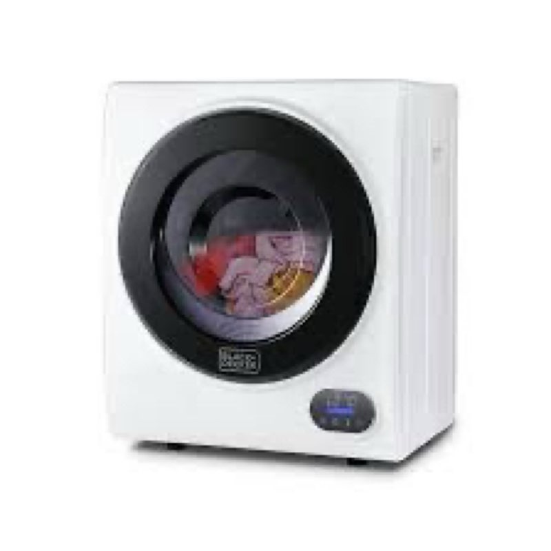 BLACK+DECKER 1.5 Cu. Ft. Compact Dryer, 5.5 lb. Capacity, 850W 120V Vented Electric Drying Machine w