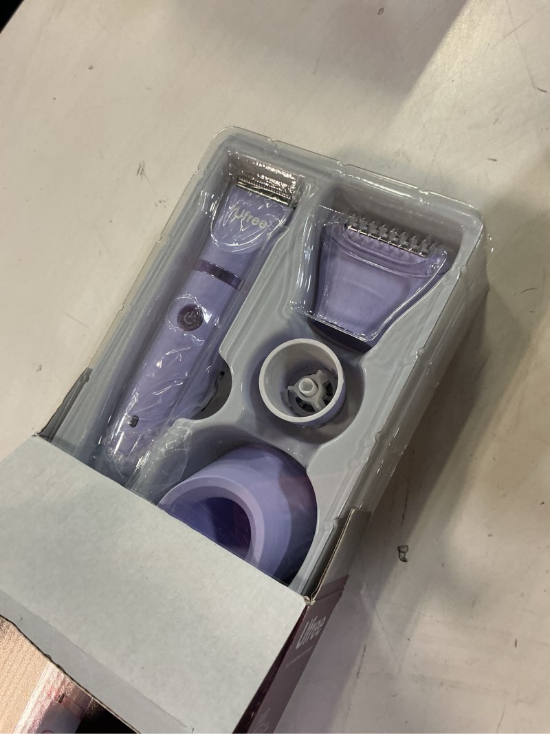 Condition photo showing New/Like New for ufree bikini trimmer electric razors for women, rechargeable pubic body hair trimmer electric shaver for legs body hair, bikini shaver ipx7 waterproof, gifts for women, purple