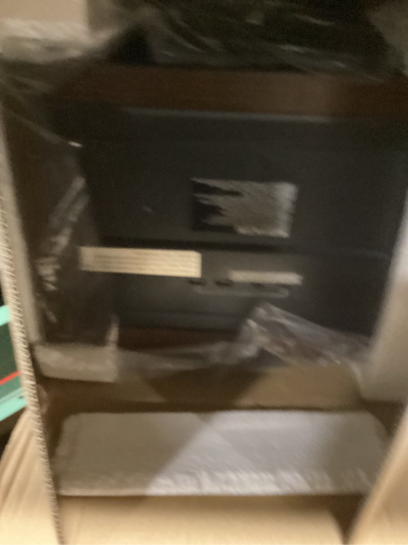 Condition photo showing As Is for Shinic Oscillating Quartz Infrared Heaters for Indoor Use Large Room, 20 Inch, Luxury Insulated Wooden Cabinet, 1500W Electric Heater with Remote Control, Timer, Filter, Charging Ports, Walnut