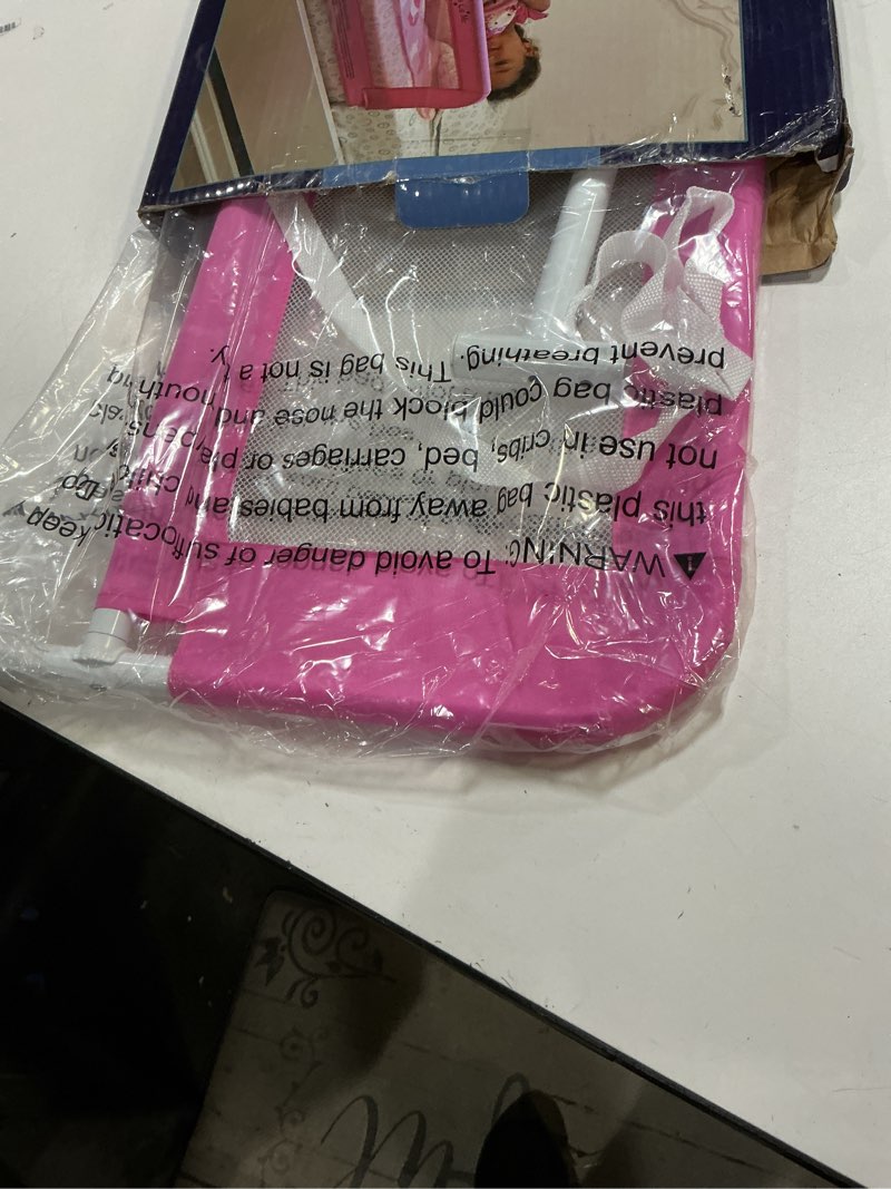 Condition photo showing Good Condition for Dream On Me Mesh Security Bed Rail – Toddler Safety Guard with breathable mesh, reinforced anchor system, lightweight, portable, fits adult twin-size beds, Pink