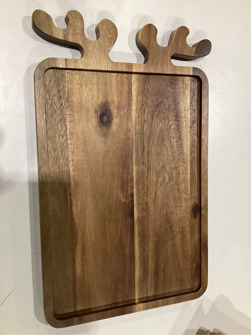 Condition photo showing Good Condition for Renawe Decor Christmas Appetizer Platter for Xmas Charcuterie Board Wood Tray Kitchen Xmas Decoration Wooden Cheese Board Serving Dish Dessert Plate Reindeer Cookie Platters Gift 14 x 8 inch