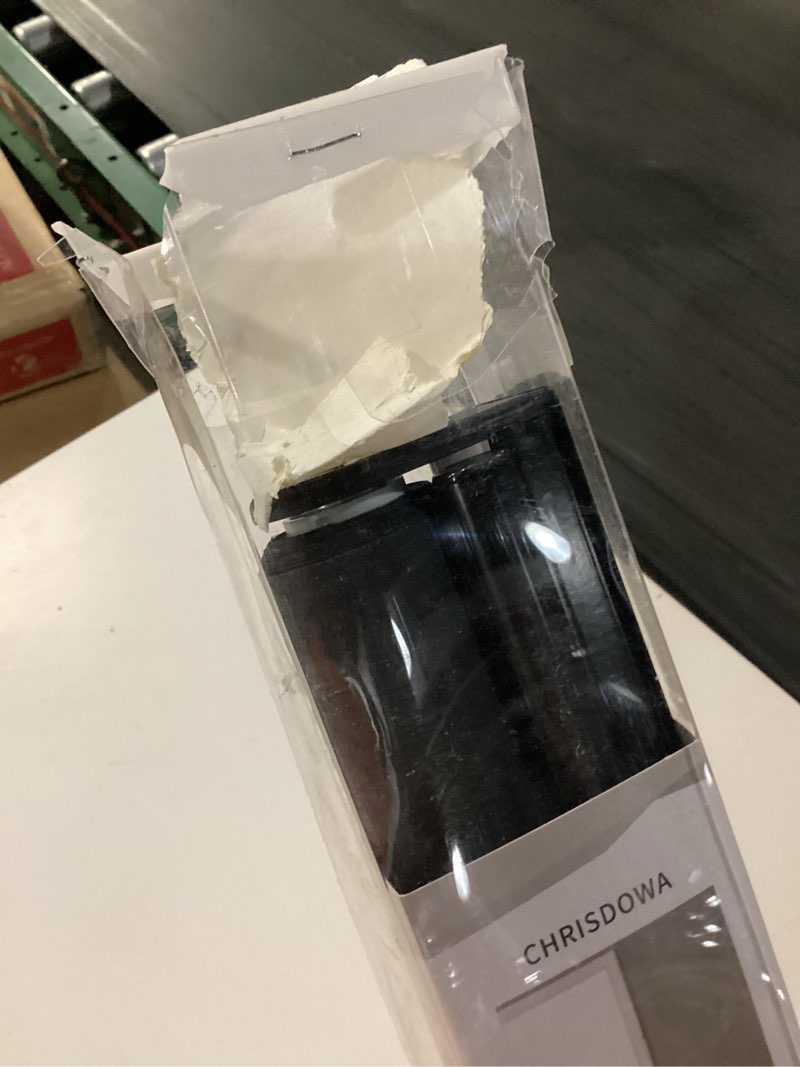 Condition photo showing As Is for chrisdowa blackout roller shades for windows, striped pattern cordless pull down door blinds with privacy, thermal insulated window shades for living room, home and office. black, 58" w x 72" h 58"w x 72"h black