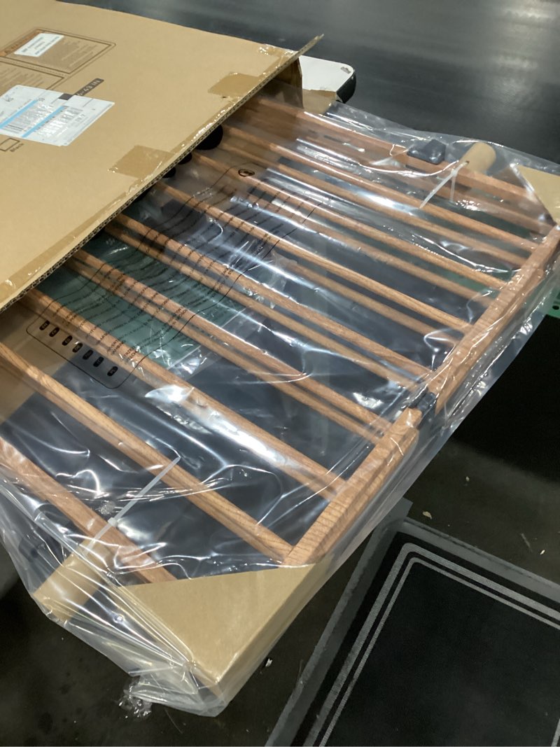 Condition photo showing New/Like New for Babelio Baby Gate for Stairs & Doorways, 26-43" W 28" H No Bottom Bar| Easy Installation| One-Handed Operation| Auto-Close| Hardware Mount (Drill Needed) Safety Dog/Pet Gate (Brown Wood Pattern) Brown Wood Pattern - B17 28" H, 26-43" W-Standard