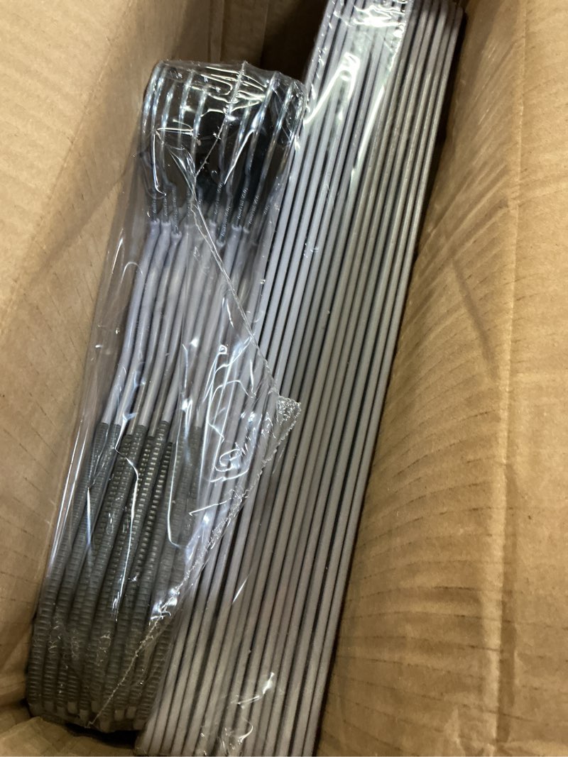Condition photo showing New/Like New for oika hangers 50 pack, non-slip plastic hangers, 0.2" thickness slim coat hangers – heavy duty,space-saving (16.5inch-grey) gray