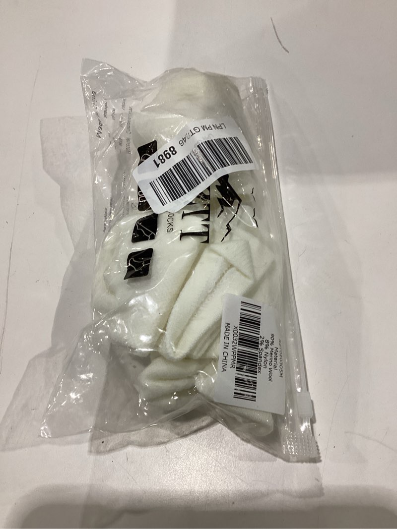 Condition photo showing New/Like New for 3 pairs 90% merino wool socks for men women, soft thin breathable ankle socks for athletic running hiking cycling medium 3 white