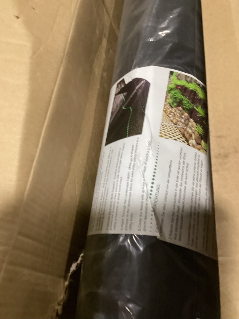 Condition photo showing Good Condition for waenlir 5.8oz 3ft x 100ft heavy duty landscape fabric weed barrier premium woven ground cover roll, uv resistant&tear-proof, ideal for garden beds, walkways, patios, greenhouses, outdoor landscaping