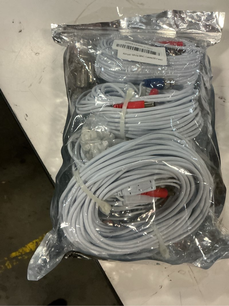 Condition photo showing Good Condition for bnc cable 50ft 4 pack bnc video power cable,security camera cable for cctv camera dvr security systems(included 8x bnc adapters,100 pcs cable clips)-white 50 ft 4 pk