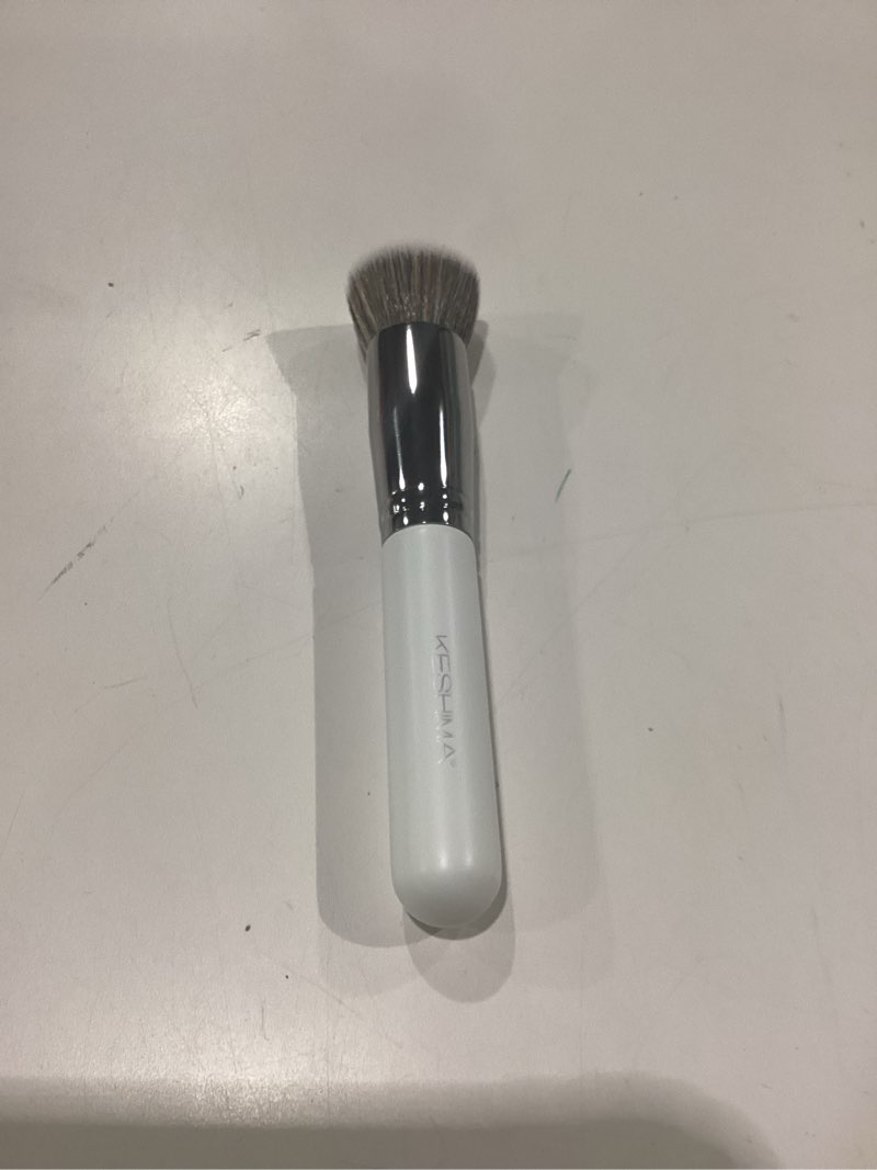 Condition photo showing New/Like New for keshima foundation brush flat top kabuki - premium foundation brush for liquid makeup, cream, and powder - buffing, blending, and face (regular size, white) white regular