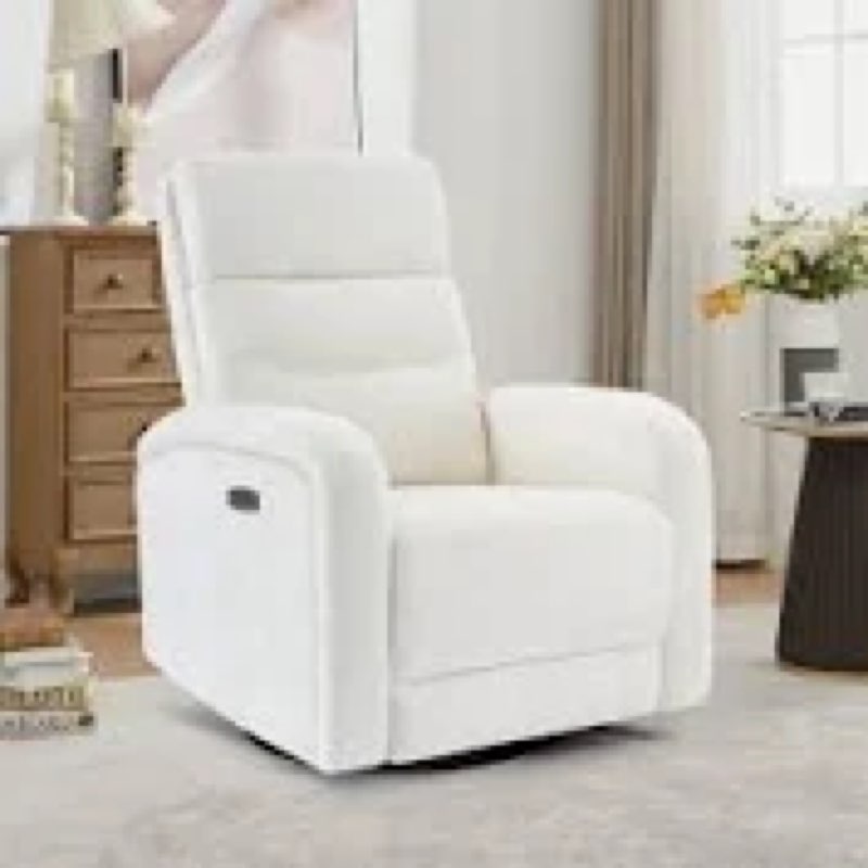 beppino 33"w modern power swivel rocker glider recliner with usb and type-c charge