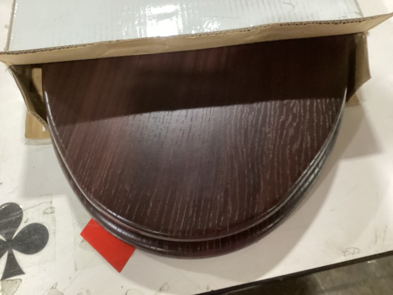 Condition photo showing Good Condition for Elongated Toilet Seat Molded Wood Toilet Seat with Quietly Close and Quick Release Hinges, Easy to Install also Easy to Clean by Angol Shiold (Elongated, Dark Brown) Soft Close Hinge Dark Brown