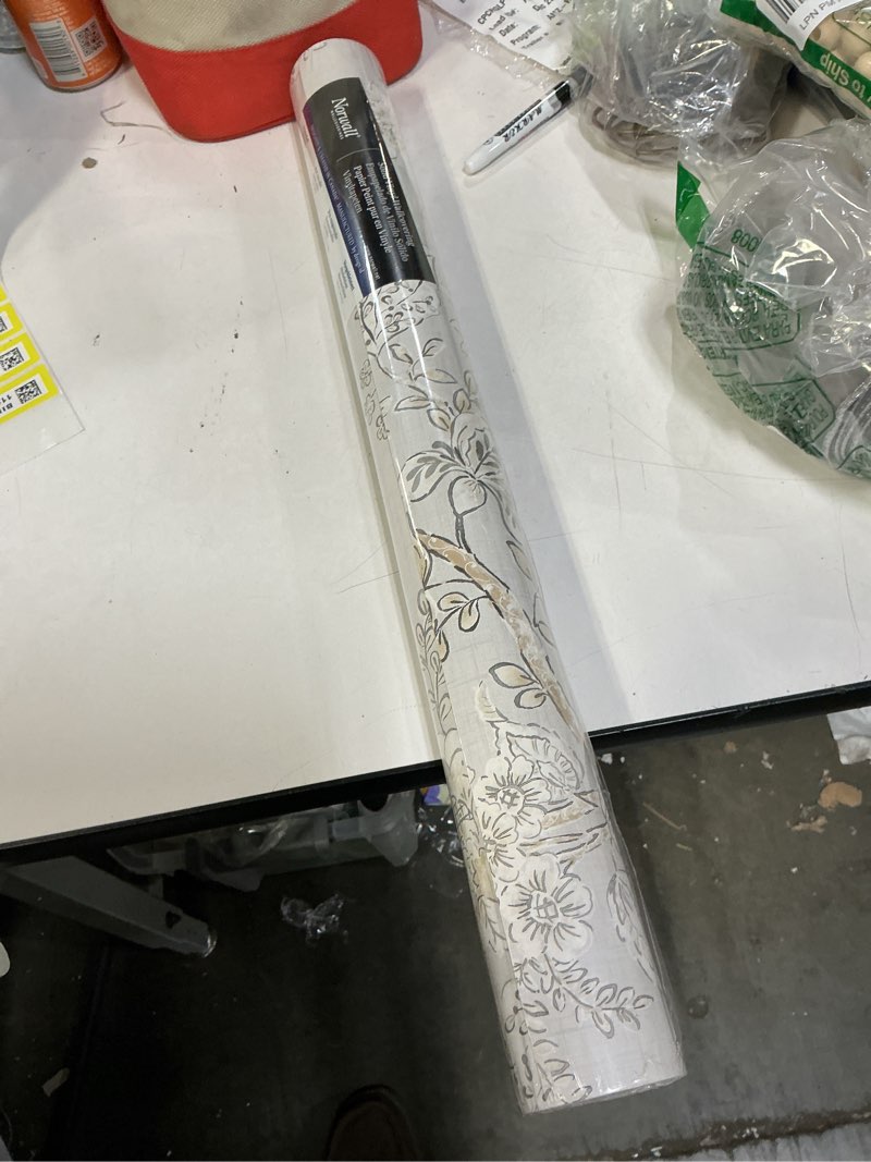 Condition photo showing New/Like New for Butterfly Toile Wallpaper Grey, Beige, Dove