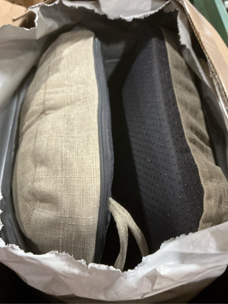 Condition photo showing Good Condition for chair cushions, memory foam dining chair cushions, tufted indoor chair pads, set of 4, 16.5' x 16.5' x 3.5', beige beige pack of 2