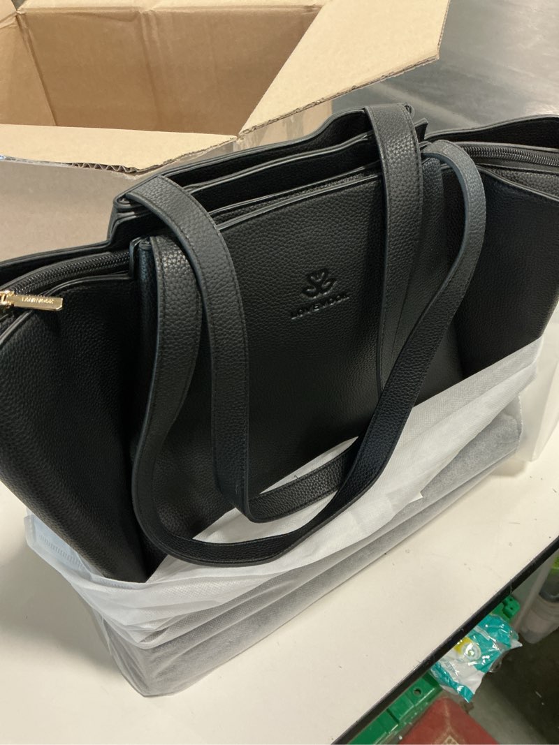 Condition photo showing Good Condition for LOVEVOOK Laptop Tote for Women - 15.6 Inch Faux Leather Laptop Bag with Clutch, Large Capacity Office Purse Computer 17 inch Black