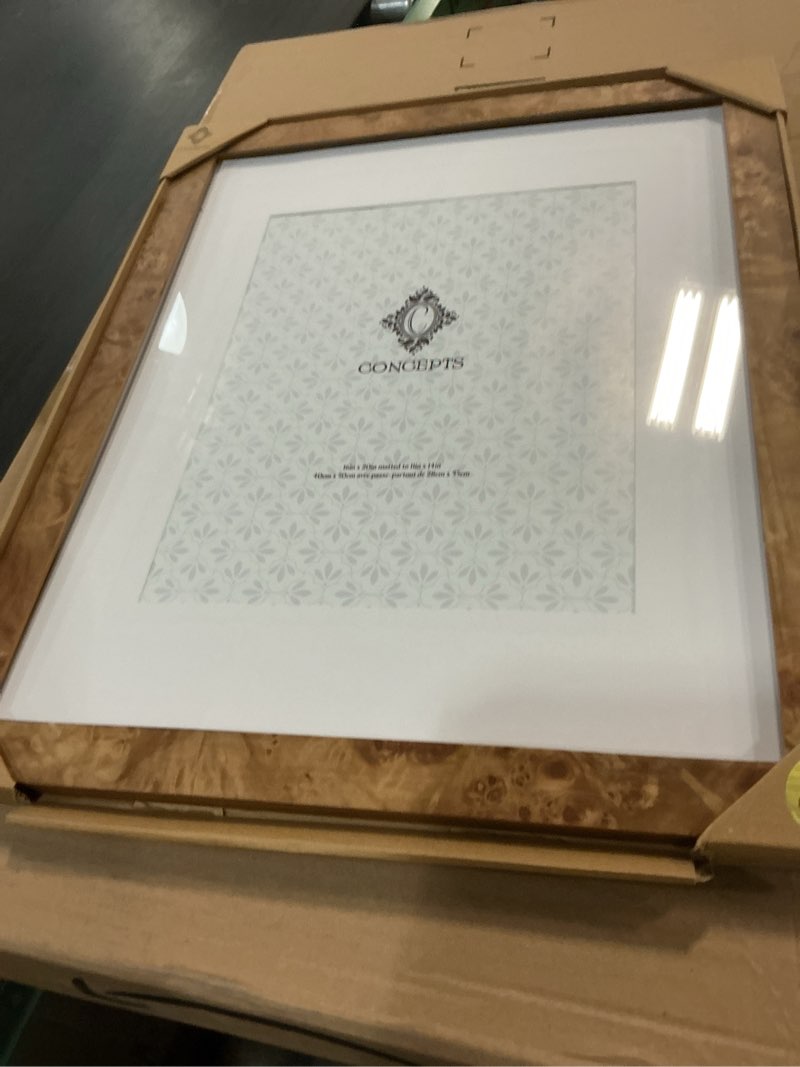 Condition photo showing New/Like New for concepts 4x6 burl wood picture frames -honey wood finish picture frames for family photos - elegant wallhung and tabletop decor in bulk dark (1 pack) 4x6