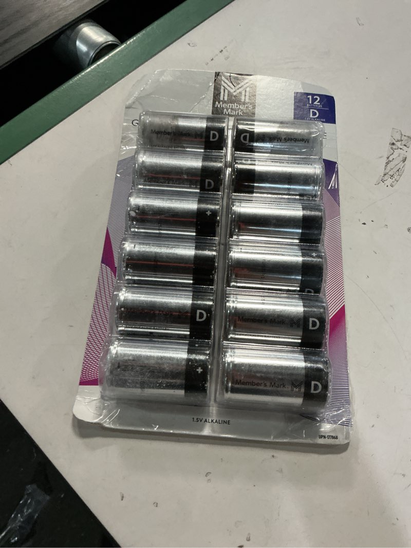 Condition photo showing New/Like New for member's mark d alkaline batteries, 12 pack