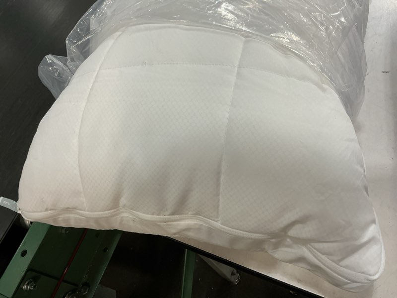 Condition photo showing As Is for nuzzle cooling adjustable pillow for side sleepers, luxury standard size bed pillow hotel collection - best adjust height soft firm pillow for back, stomach or side sleepers - home gifts
