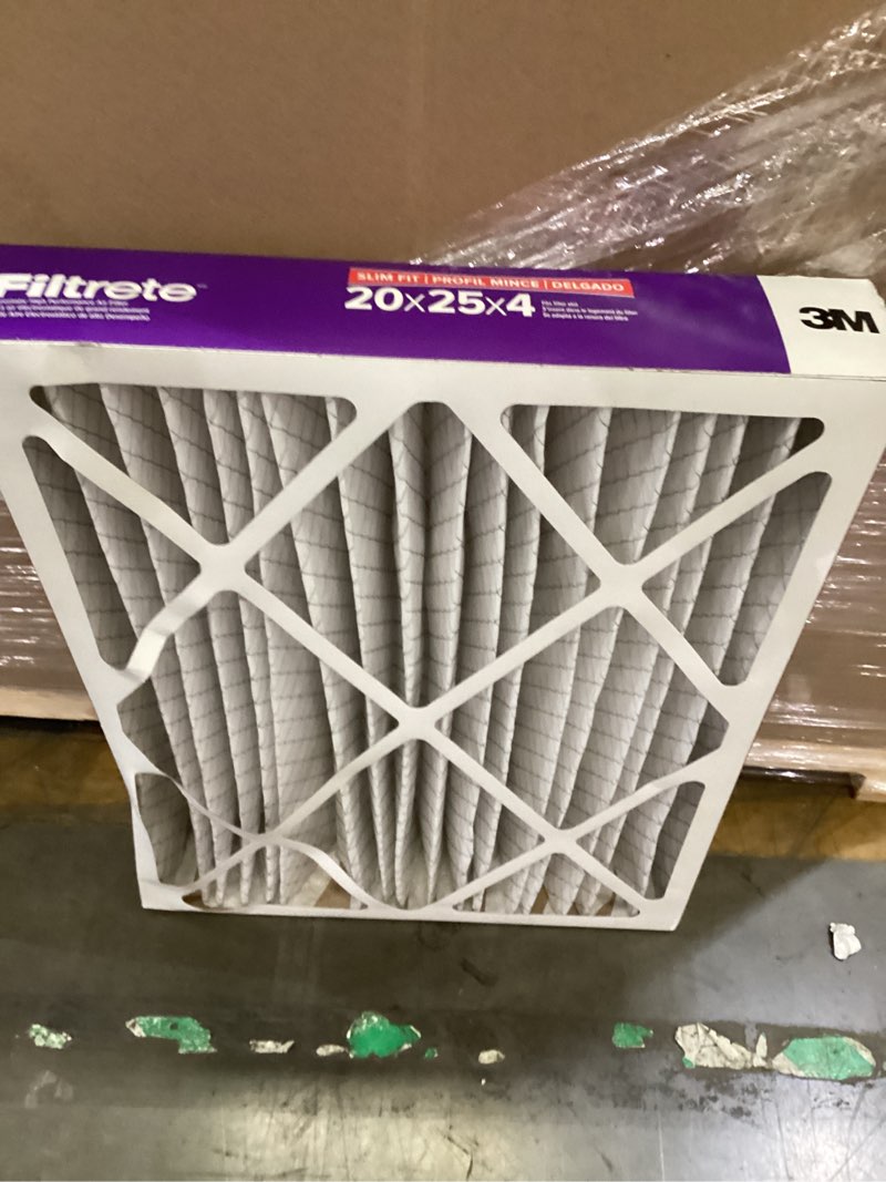 Condition photo showing As Is for filtrete 20x25x4 ac furnace air filter, mpr 1550, merv 12, fits honeywell & aprilaire space-gard, certified asthma & allergy friendly, electrostatic filter, 2-pack (actual size 19.88x24.63x4.31 in)