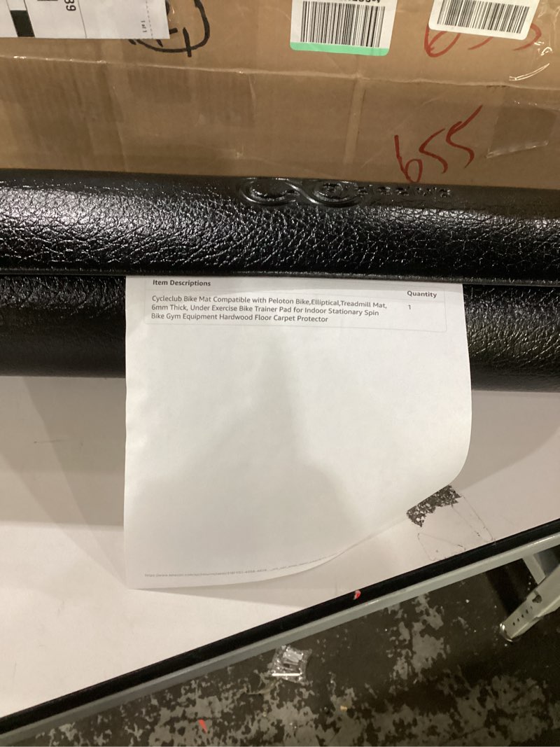 Condition photo showing Good Condition for Bike Mat Compatible with Peloton Bike,Elliptical,Treadmill Mat, 6mm Thick, Under Exercise Bike Trainer Pad for Indoor Stationary Spin Bike Gym Equipment Hardwood Floor Carpet Protector 30" X 60" (Updated 6mm Soft)
