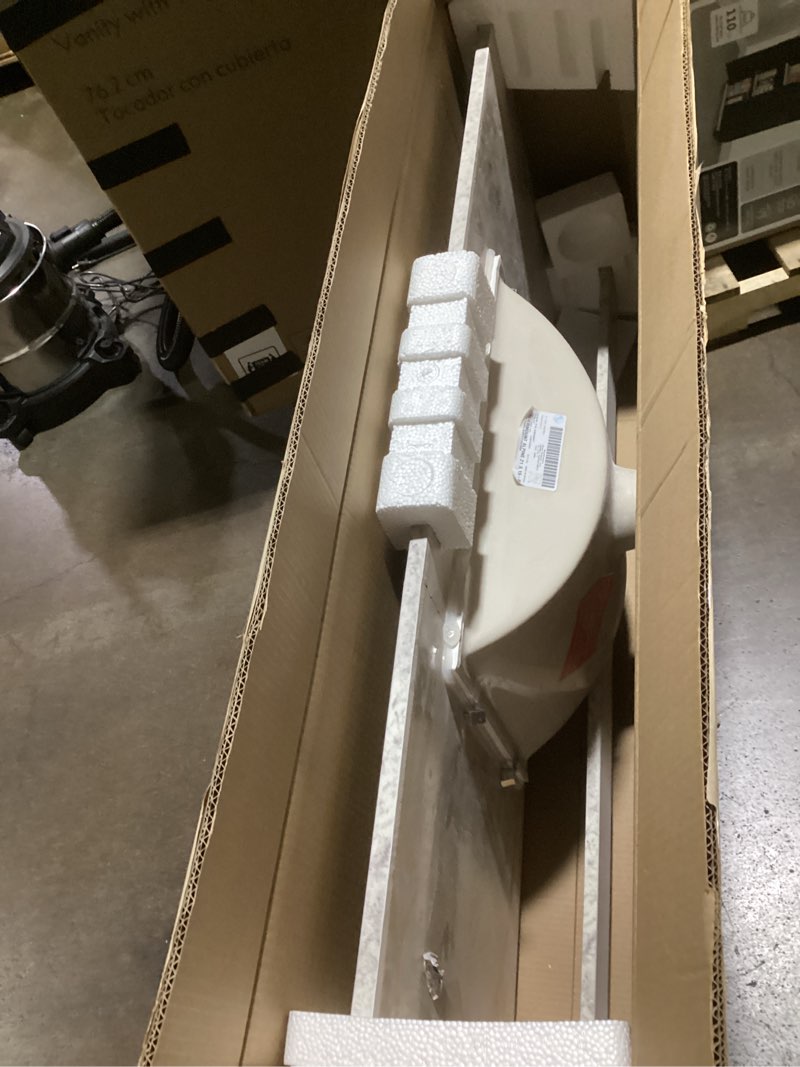 Condition photo showing As Is for Style Selections Stone Effects 49-in x 22-in Solstice Cultured Marble Undermount Single Sink