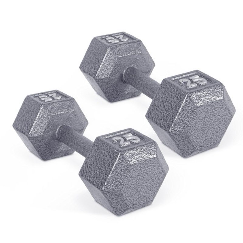 CAP Barbell Cast Iron Hex Dumbbell, Pair, 25 lb