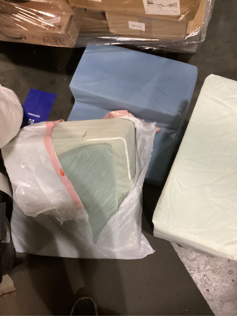 Condition photo showing As Is for (Incomplete)Kids Couch, Modular Kids Play Couch with 1000+ Building Options, Super Comfy Convertible Sofa for Playroom, Ideal Gift for Children?Blue/Green