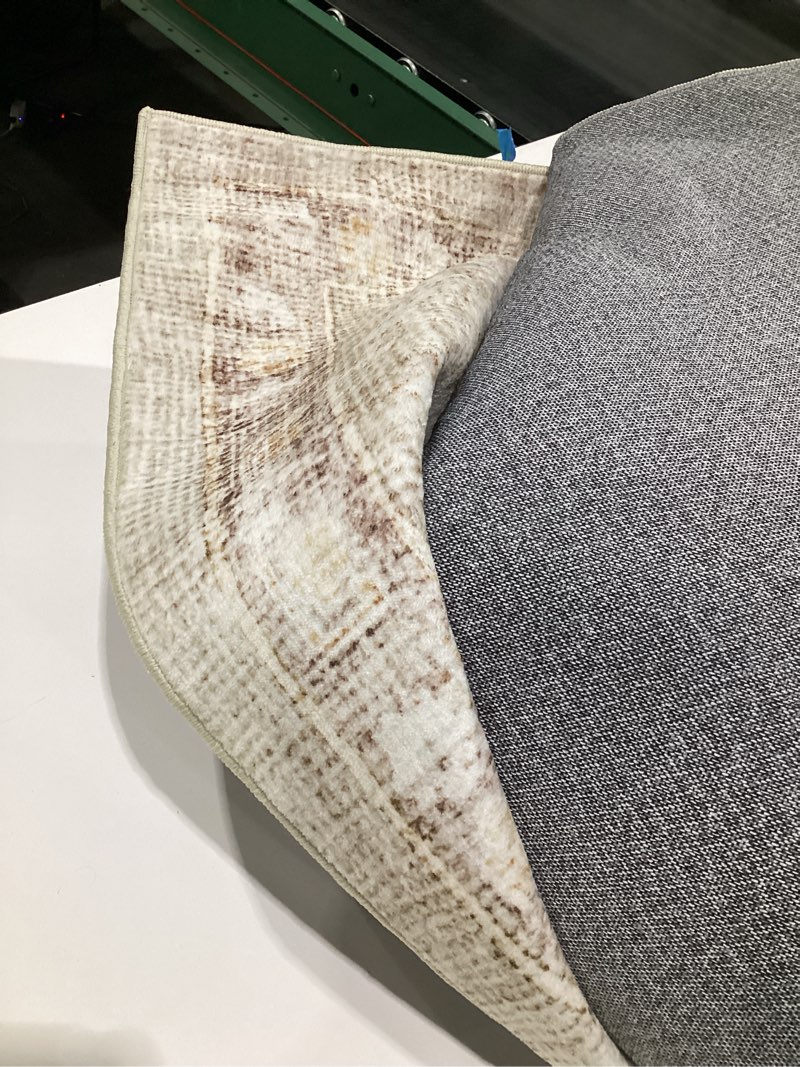 Condition photo showing Good Condition for (SIMILAR TO STOCK PHOTOS, SIZE UNKNOWN) Washable Rugs Area Rugs for Living Room,Modern Abstract Rugs for Bedroom,Large Carpets,Ultra Soft Faux Wool Retro Dining Room Rug,Non Slip&Non-Shedding Low Pile Print Rug- Beige 