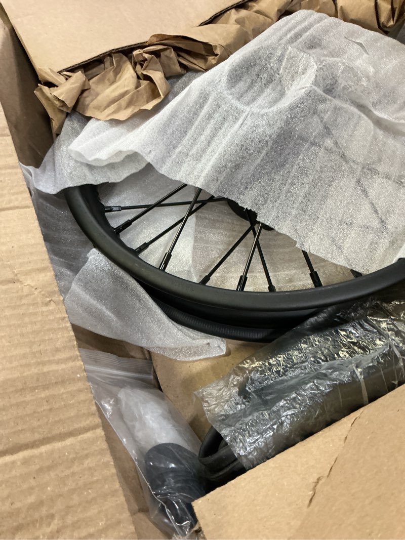 Condition photo showing Good Condition for 1.85x14 rear wheel rim and 12mm bearings strip kit fit 90/100-14 3.00-14 14 inch dirt pit bike tire klx125 kx85 ttr125 yz80 rm80 taotao db17 sr150 dr90 apollo 125 motorcycle parts (15mm axle) black