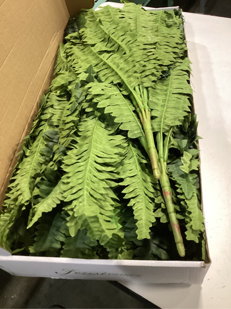 Condition photo showing Good Condition for 35" fake ferns, 4 large artificial bonston ferns bushes plants with 39 fronds for outdoors garden patio porch entrance low maintain home decor